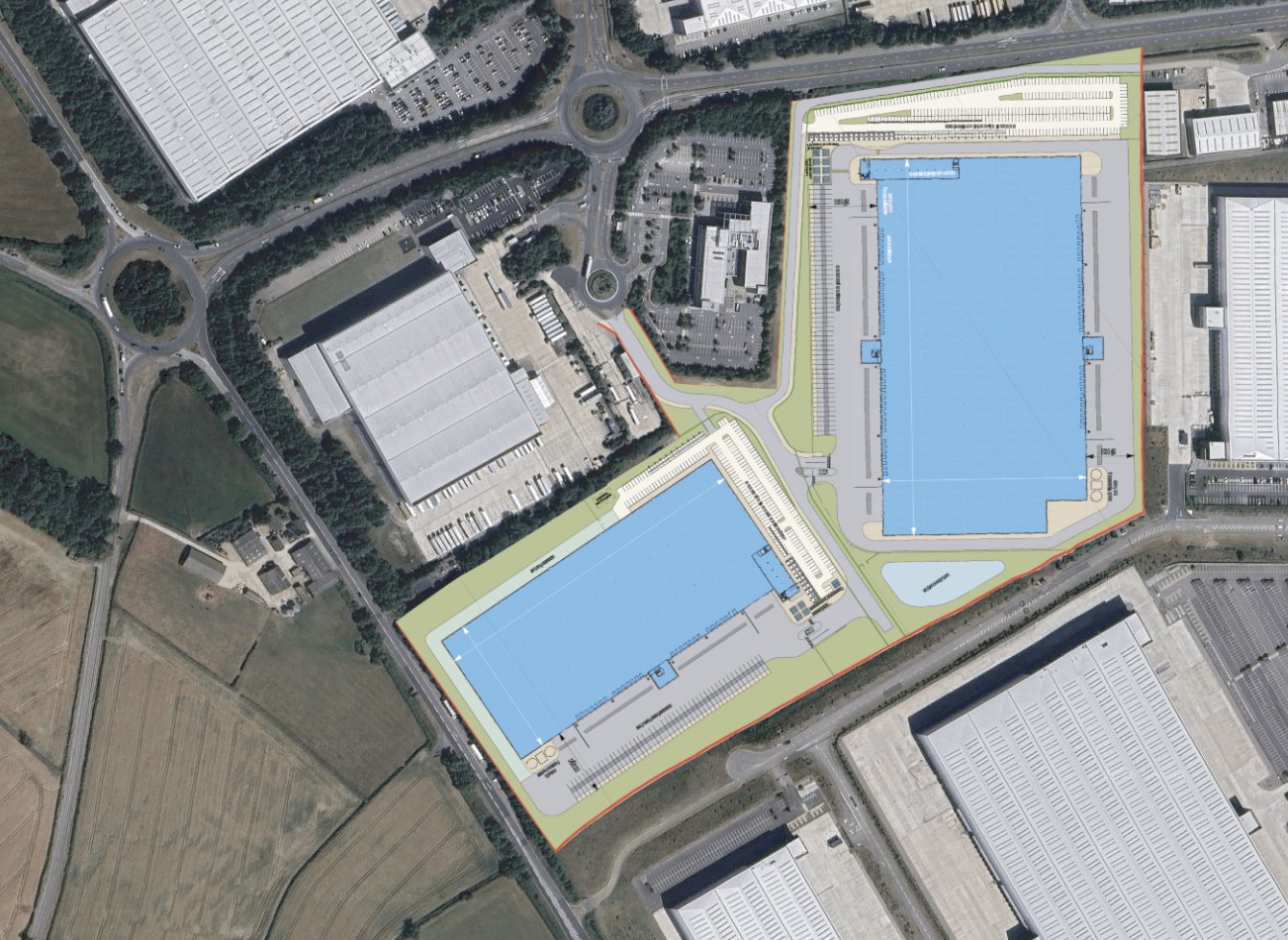 MP1 Illustrative Masterplan showing proposed logistics units